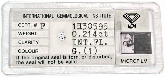 Foto 1 - Diamant IGI 0,214ct Lupenrein Top Wesselton, D5403