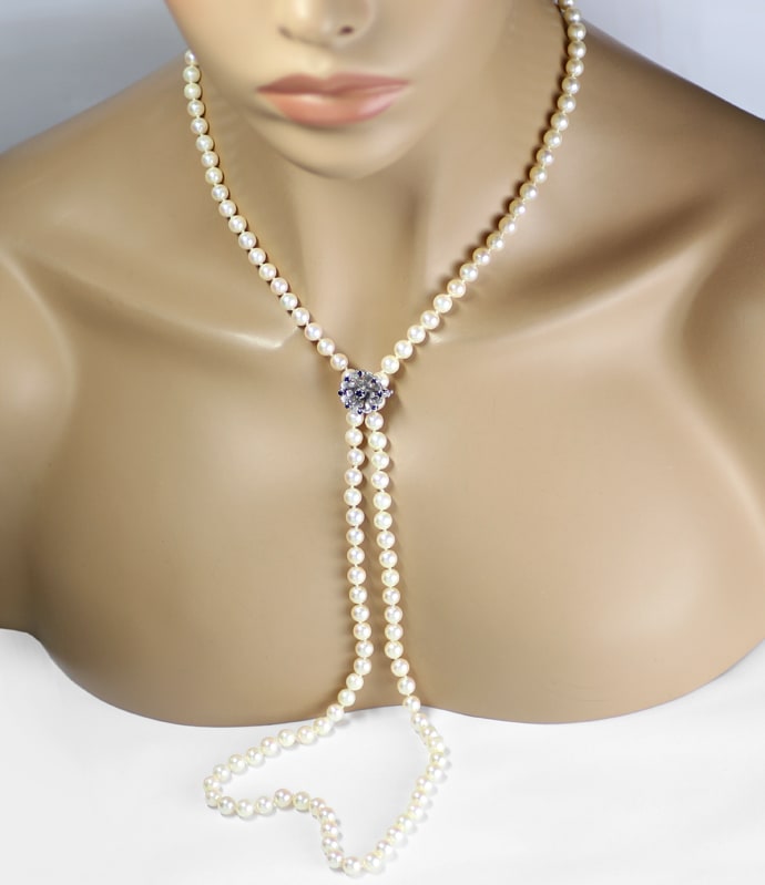 Foto 6 - Wandelbare 91cm Perlenkette Kugelschloß, Clip, S2610