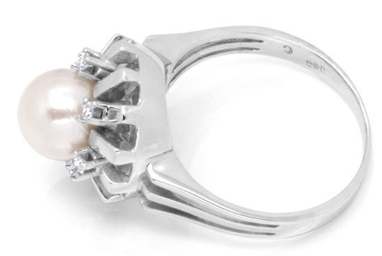 Foto 3 - Ring mit Leicht Rosa Akoya Zuchtperle, 6 Diamanten, S6669