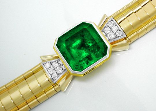 Foto 1 - 20,5ct Turbo Smaragd Brillant-Armband Schmuck, S7455