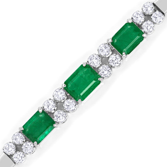 Foto 2 - WeißGold-Armband 3ct Spitzen Smaragde 1,35ct Brillanten, S9147